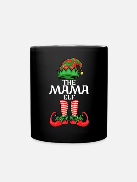 Weihnachten Mama Elf - Tasse einfarbig - Schwarz