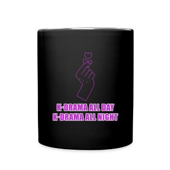 Kdrama All Day Kdrama All Night Saranghae Korea Fa - Full Colour Mug - black - Front