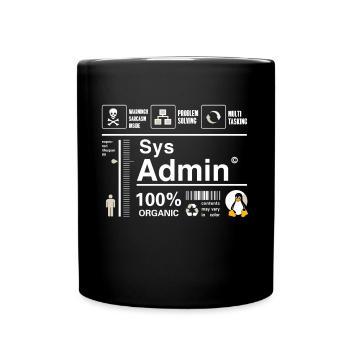 Sys Admin Pinguin Computer Nerd pc Platine cpu inh - Tasse einfarbig - Schwarz - Vorne