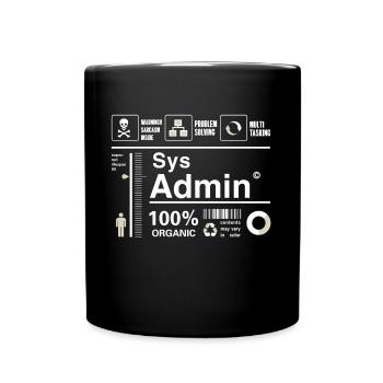 sys admin Contenu Ironie Humour Ordinateur Nerd pc cor - Mug uni - noir - Devant