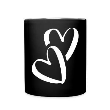 Coeur Petits coeurs Deux coeurs amoureux Pocket - Mug uni - noir - Devant