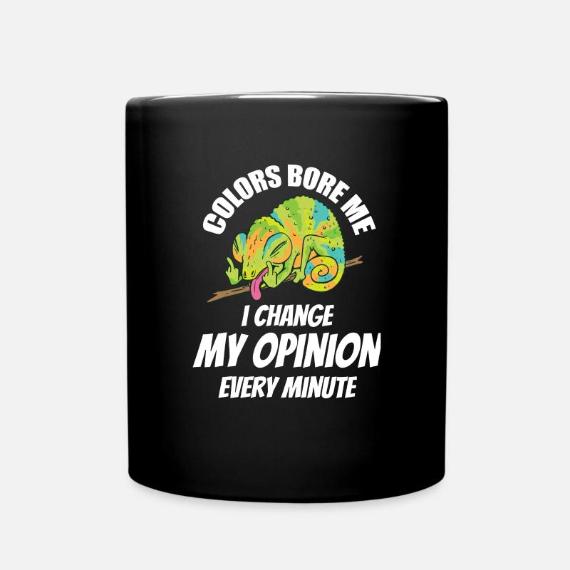Chameleon I Often Change My Opinion - Full Colour Mug - black