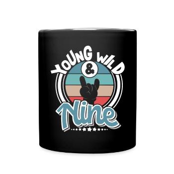9 years 9th birthday - Full Colour Mug - black - Front