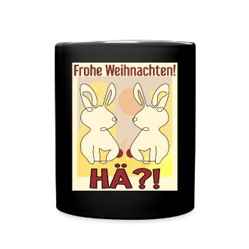 Osterhasen Weihnachtsfeier - Tasse einfarbig - Schwarz - Vorne