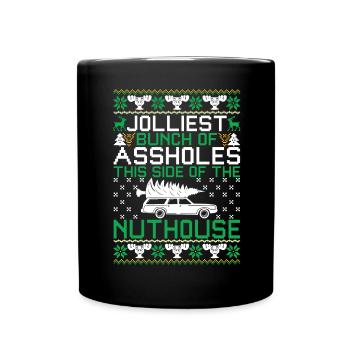 Jolliest Bunch Of Assholes Side Of The Nuthouse - Tasse einfarbig - Schwarz - Vorne