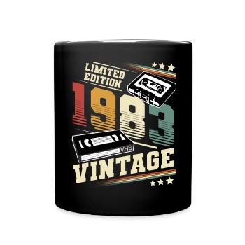 1983 Geburtsjahr Baujahr Geburtstag vintage - Tasse einfarbig - Schwarz - Vorne