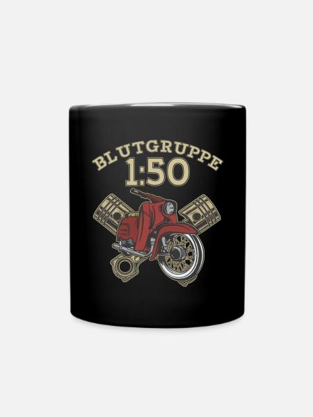 Blutgruppe 1:50 KR51 Schwalbe Vintage Retro Moped - Tasse einfarbig - Schwarz