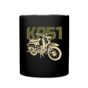 KR51 Schwalbe Vintage Retro Moped - Tasse einfarbig - Schwarz - Vorne