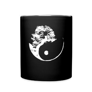 Qigong Qi Gong Tai Chi Chigong - Tasse einfarbig - Schwarz - Vorne