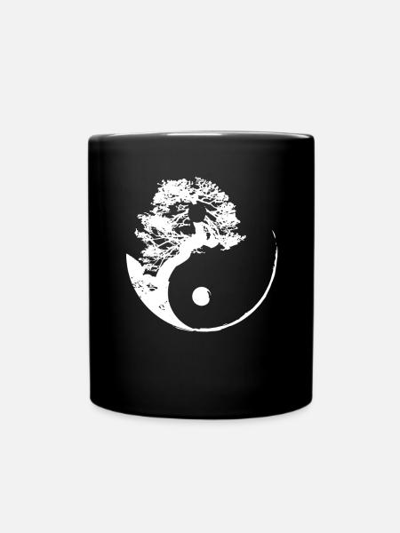 Qigong Qi Gong Tai Chi Chigong - Tasse einfarbig - Schwarz