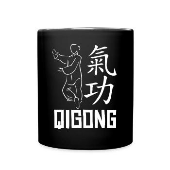 Qigong Qi Gong Tai Chi Chigong - Tasse einfarbig - Schwarz - Vorne