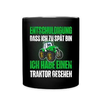 Traktor Landwirt Landwirtschaft - Tasse einfarbig - Schwarz - Vorne