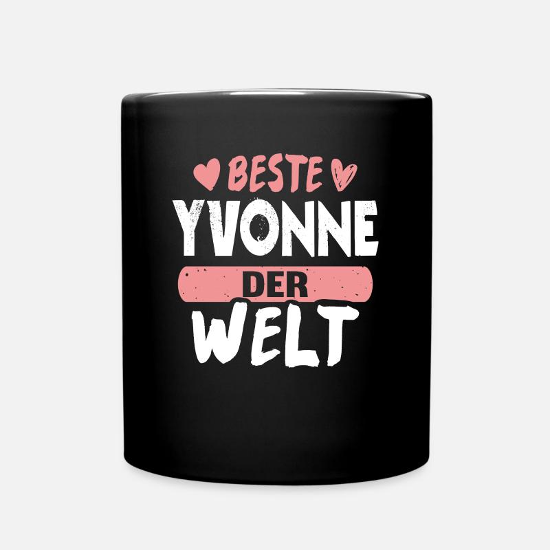 Beste Yvonne der Welt - Tasse einfarbig - Schwarz