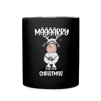 Määärry Christmas Sheep joue au renne - Mug uni - noir - Devant
