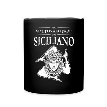 Mai Sottovalutare Un Siciliano Trinacria Sicilia - Mug uni - noir - Devant