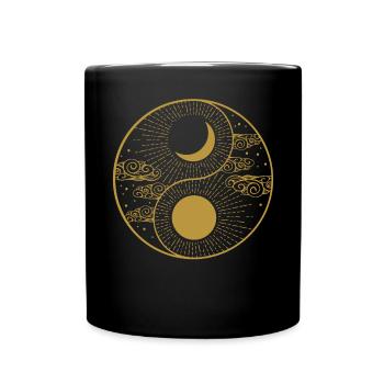 Qigong Qi Gong Tai Chi Chigong - Tasse einfarbig - Schwarz - Vorne