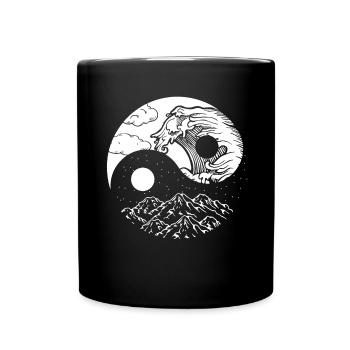 Qigong Qi Gong Tai Chi Chigong - Tasse einfarbig - Schwarz - Vorne