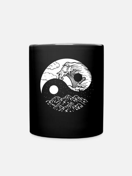 Qigong Qi Gong Tai Chi Chigong - Tasse einfarbig - Schwarz