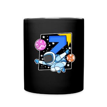 7 birthday boy - 7 years old - I am 7 - Full Colour Mug - black - Front