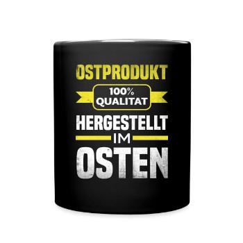 Geboren Im Osten Stolzer Ossi Ostdeutscher - Tasse einfarbig - Schwarz - Vorne