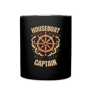 Houseboat Captain - Hausboot Kapitän - Full Colour Mug - black - Front