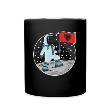 Astronaut with flag Albania - Full Colour Mug - black - Front