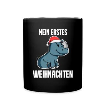 mein erstes Weihnachten - Baby - Tasse einfarbig - Schwarz - Vorne