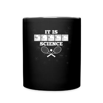 It Is Racket Science Lustiger Tennis Spieler - Tasse einfarbig - Schwarz - Vorne