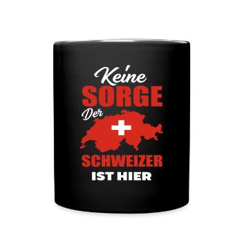Schweizer - Tasse einfarbig - Schwarz - Vorne
