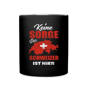 Schweiz Schweizer - Tasse einfarbig - Schwarz - Vorne