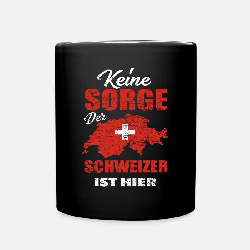 Schweiz Schweizer - Tasse einfarbig - Schwarz