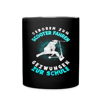 Stunt Scooter Schule - Tasse einfarbig - Schwarz - Vorne
