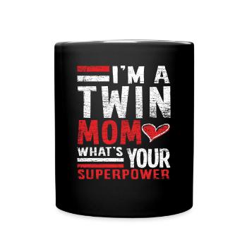 Maman jumelle - Mug uni - noir - Devant