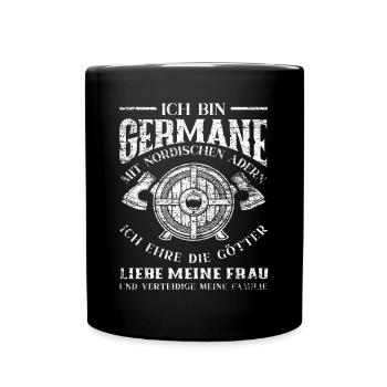 Wikinger Familie Nordische Mythologie - Tasse einfarbig - Schwarz - Vorne