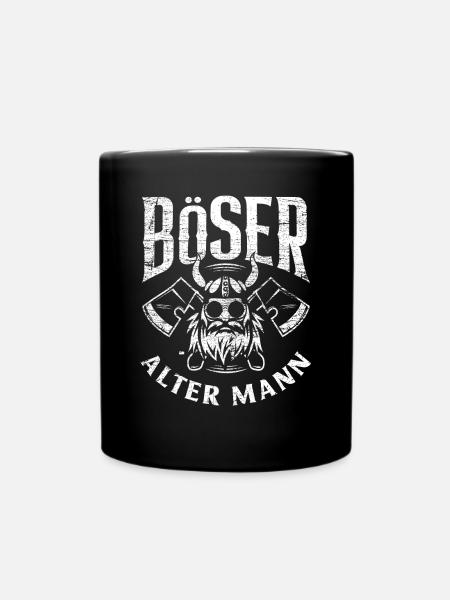 Böser Alter Mann Wikinger - Tasse einfarbig - Schwarz