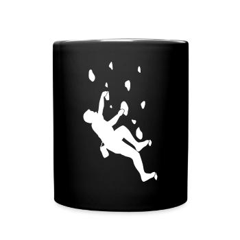 Kletterer Bergsteiger Kletterwand Kletterhalle - Tasse einfarbig - Schwarz - Vorne