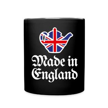 Union Jack Flag Made in England British UK teapot - Full Colour Mug - black - Front