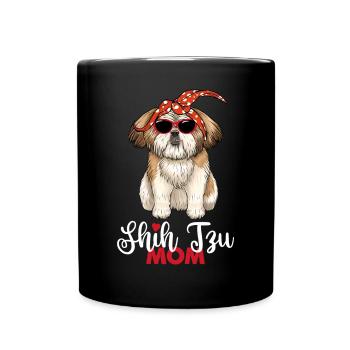 Shih Tzu Mom Shih Tzu Mama - Full Colour Mug - black - Front
