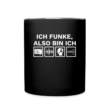 Cooles Amateurfunk Funkamateur Funker HAM Geschenk - Tasse einfarbig - Schwarz - Vorne