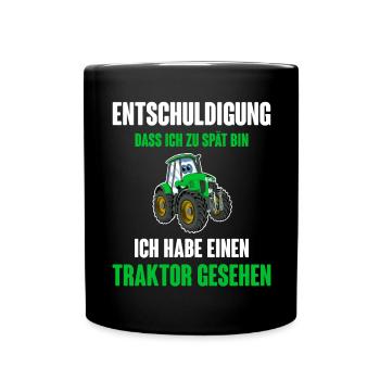 Traktor - Tasse einfarbig - Schwarz - Vorne