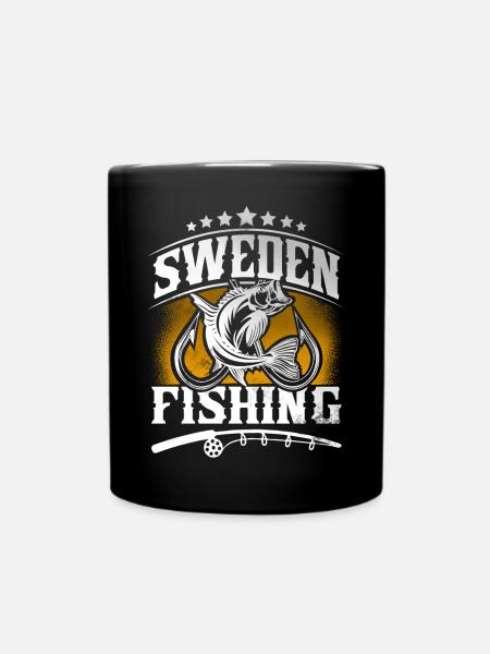 Schweden Angeln Angler - Tasse einfarbig - Schwarz