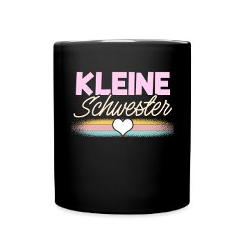 Kleine Schwester - Tasse einfarbig - Schwarz - Vorne