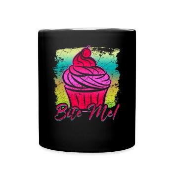 Cupcake - Tasse einfarbig - Schwarz - Vorne