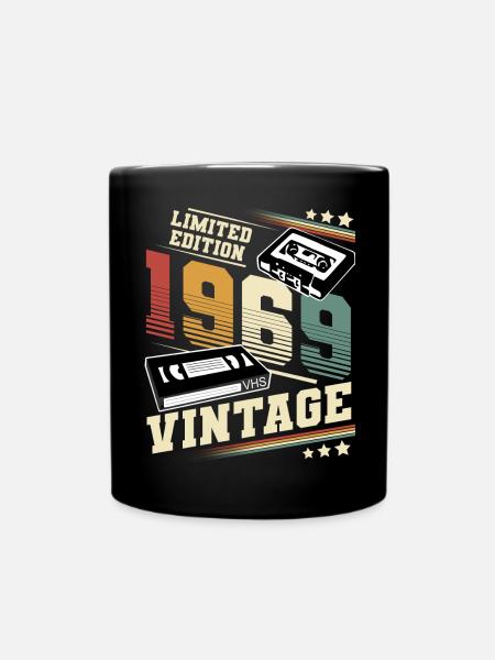 1969 Geburtsjahr Baujahr Geburtstag Vintage - Tasse einfarbig - Schwarz