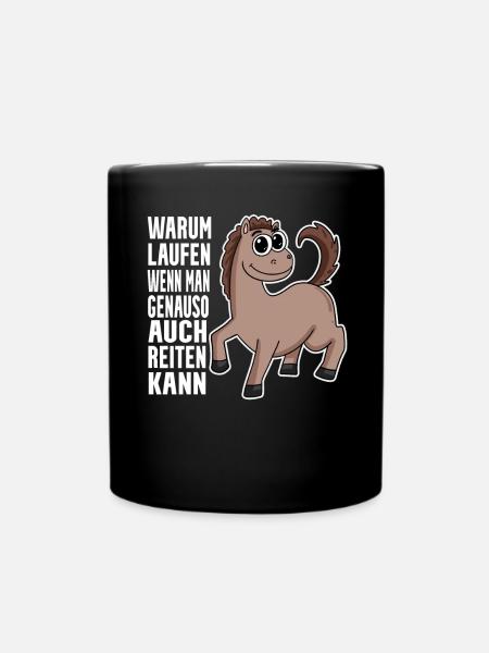Pferd Pferde Hauspferd - Tasse einfarbig - Schwarz