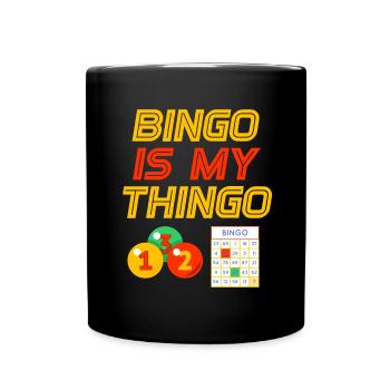 Bingo Is My Thingo Player Gambling Game Lotte - Full Colour Mug - black - Front