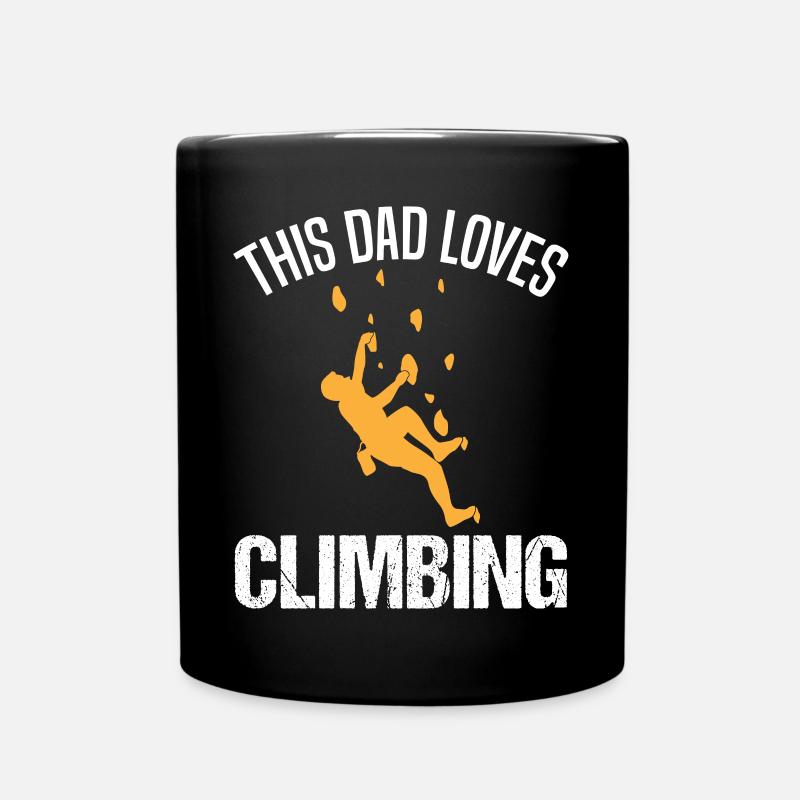 Kletterer Papa Spruch Kletterwand Geschenk - Tasse einfarbig - Schwarz