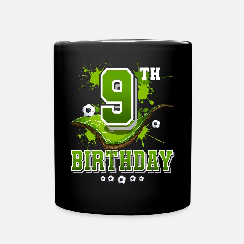 9. Geburtstag Fußball 9 Jahre - Tasse einfarbig - Schwarz