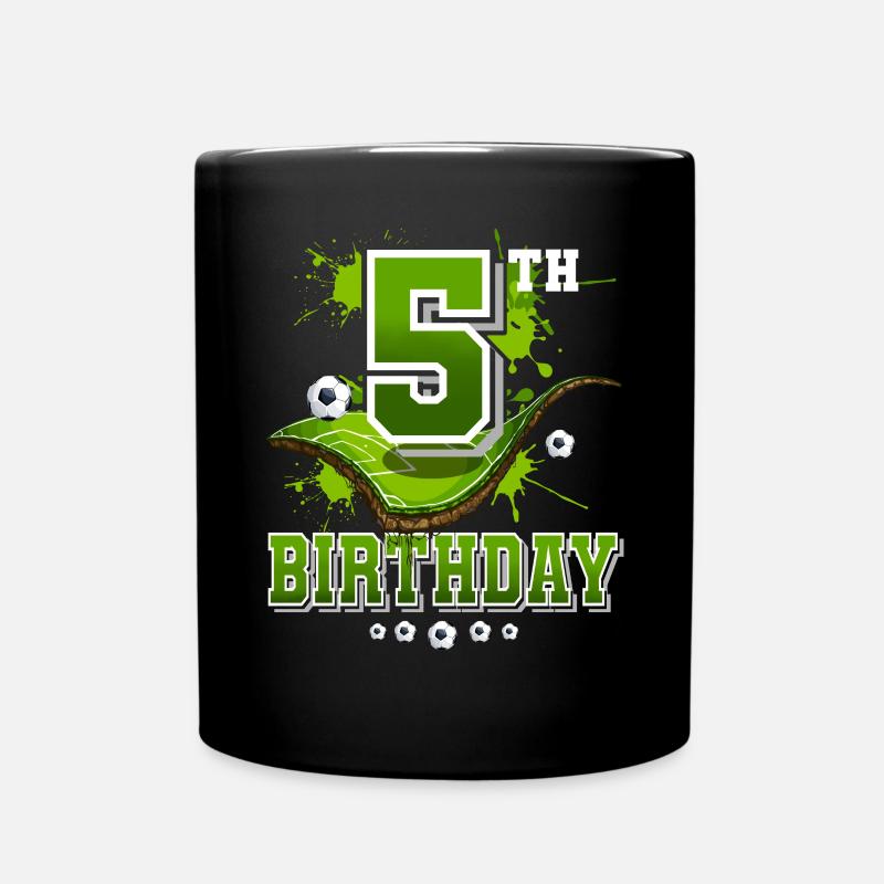 5. Geburtstag Fußball 5 Jahre - Tasse einfarbig - Schwarz