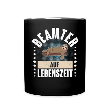 Beamter auf Lebenszeit - Tasse einfarbig - Schwarz - Vorne